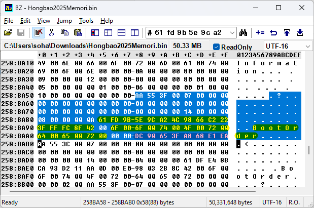 correct BootOrder variable